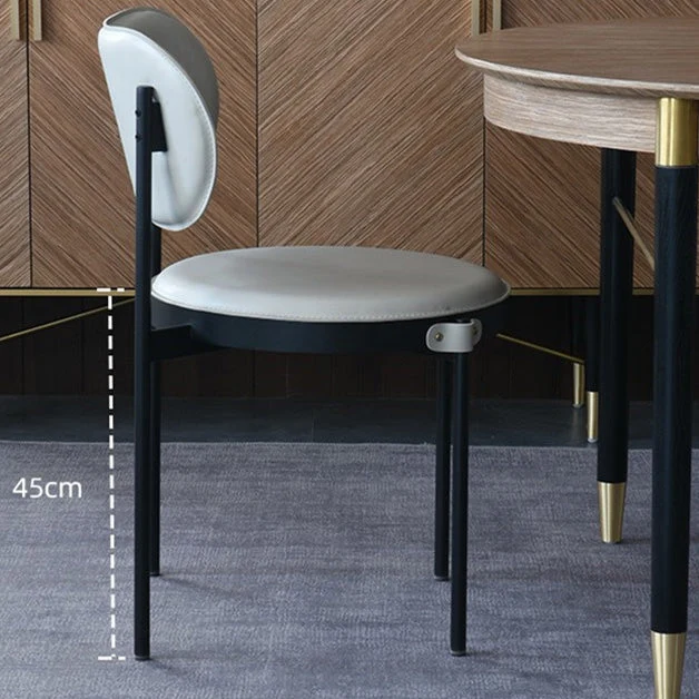 Sedia da pranzo industriale con schienale aperto e gambe nere. Sedia laterale da pranzo Clearhalo
