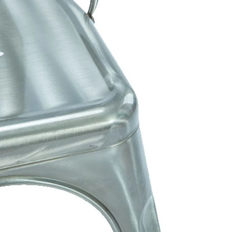 Sedia da pranzo industriale con schienale doghe e 4 gambe metallo per uso domestico Clearhalo