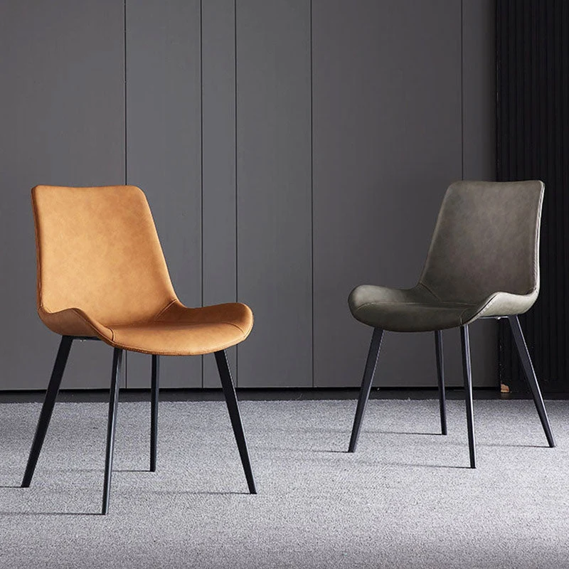 Sedia da pranzo industriale con struttura metallo finitura opaca sedia laterale con schienale massiccio Clearhalo