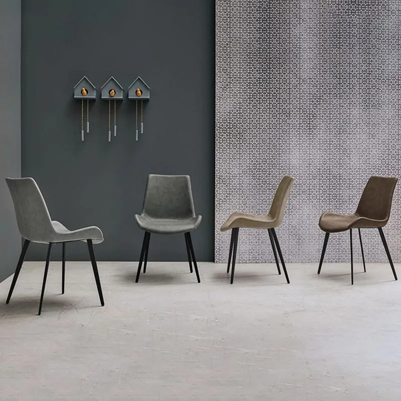 Sedia da pranzo industriale con struttura metallo finitura opaca sedia laterale con schienale massiccio Clearhalo
