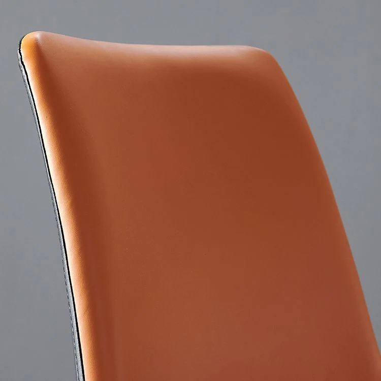 Sedia da pranzo industriale ecopelle Sedia da pranzo per interni con gambe metallo nero Clearhalo