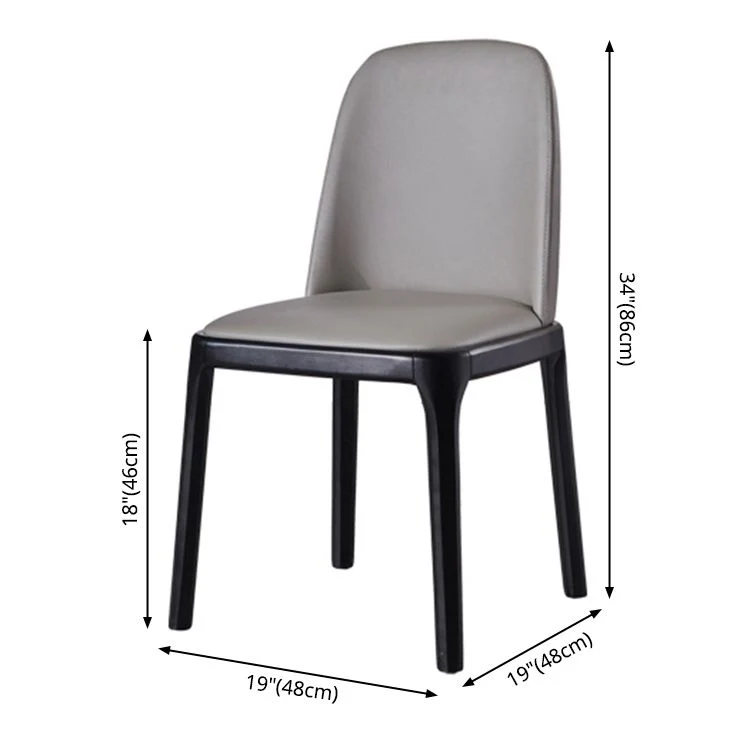 Sedia da pranzo industriale frassino con lato aperto, pelle, finitura opaca, con gambe nere Clearhalo