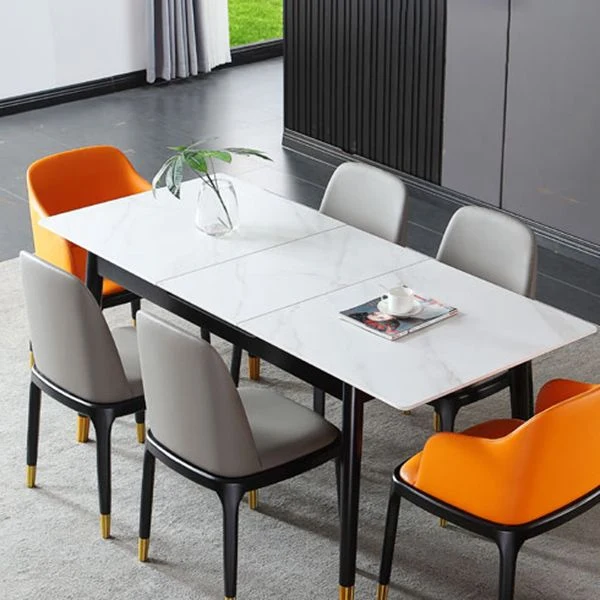 Sedia da pranzo industriale frassino con lato aperto, pelle, finitura opaca, con gambe nere Clearhalo