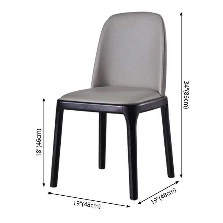 Sedia da pranzo industriale frassino con lato aperto, pelle, finitura opaca, con gambe nere Clearhalo