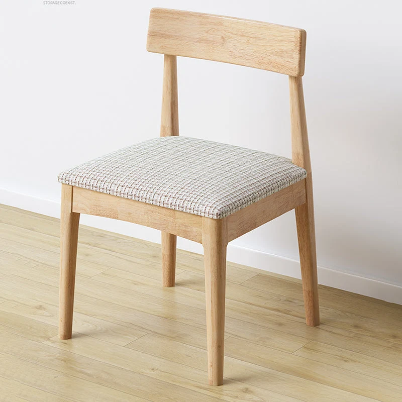 Sedia da pranzo industriale legno Sedia da pranzo singola imbottita senza braccioli con schienale aperto Clearhalo