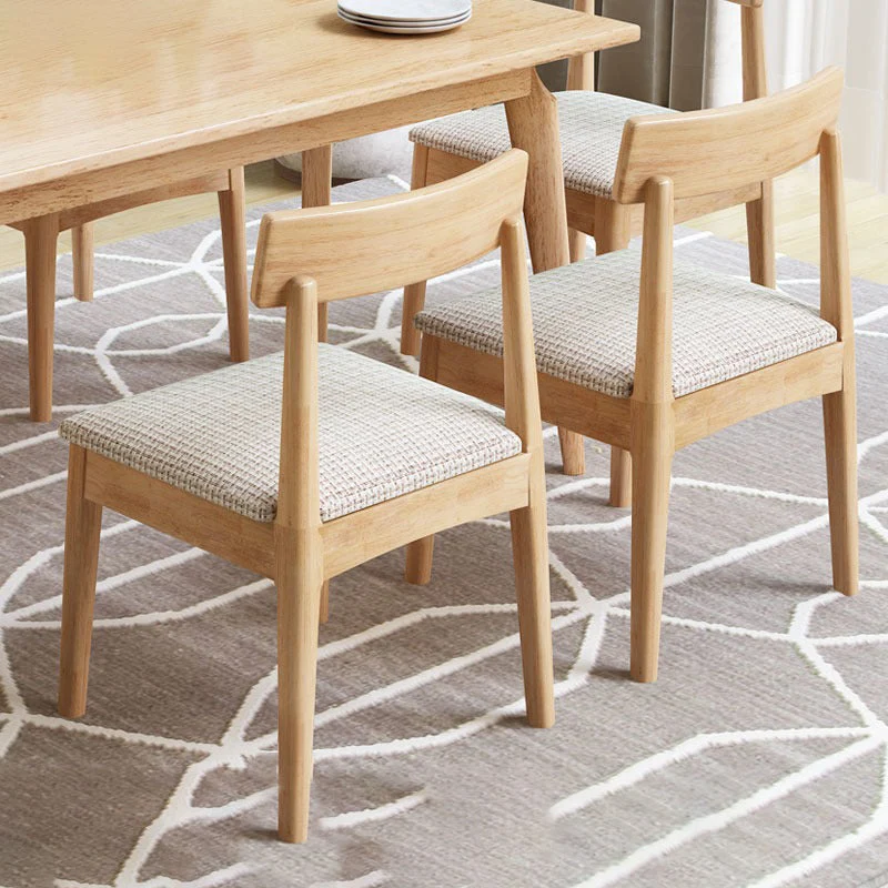 Sedia da pranzo industriale legno Sedia da pranzo singola imbottita senza braccioli con schienale aperto Clearhalo