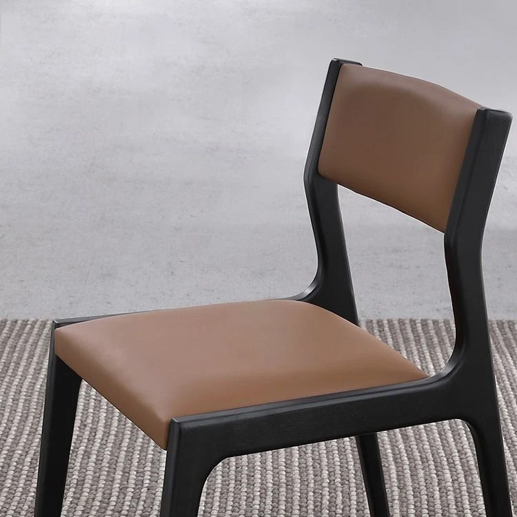 Sedia da pranzo industriale legno Sedia da pranzo laterale senza braccioli con schienale aperto Clearhalo