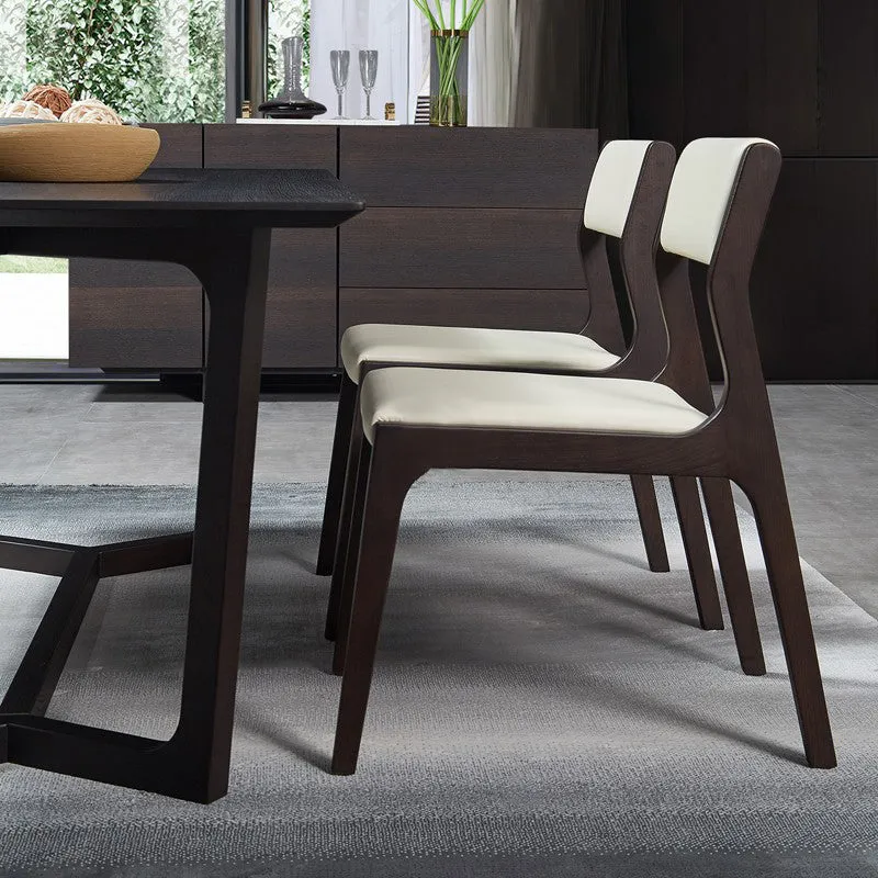 Sedia da pranzo industriale legno Sedia da pranzo laterale senza braccioli con schienale aperto Clearhalo