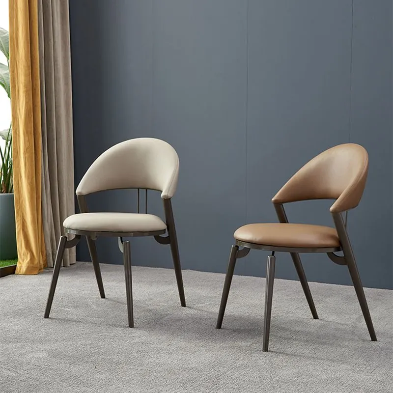 Sedia da pranzo industriale metallo con finitura opaca, sedia laterale con schienale aperto Clearhalo