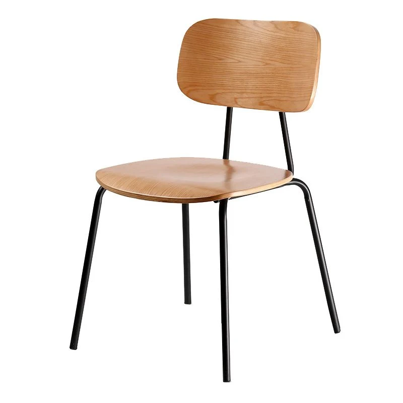 Sedia da pranzo industriale metallo per negozio di tè al latte, finitura opaca, con schienale aperto (set di 4) Clearhalo