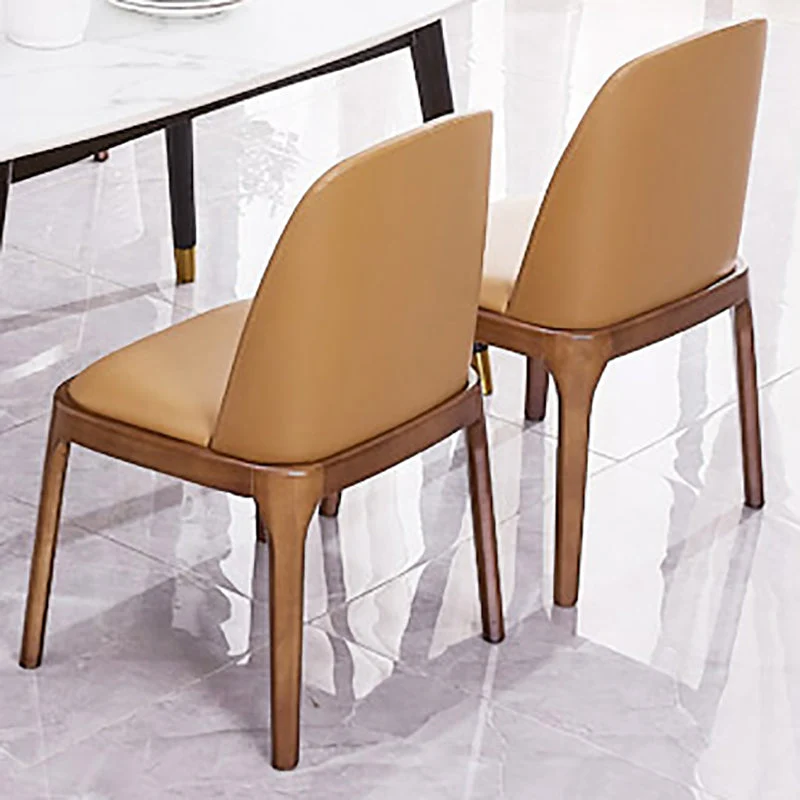 Sedia da pranzo industriale pelle per ristorante Parsons, con gambe noce Clearhalo