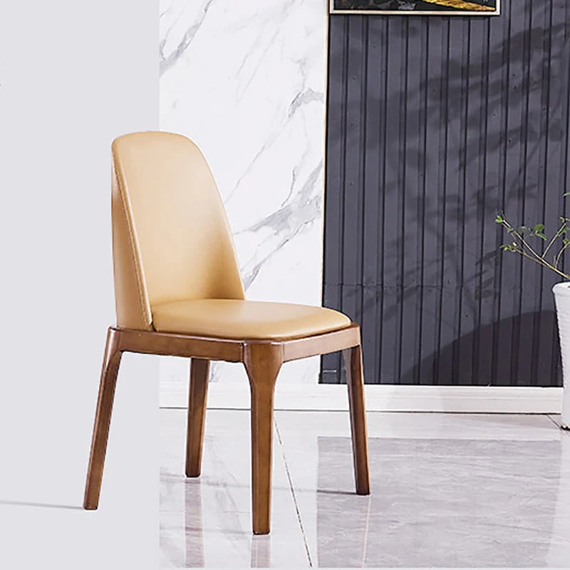 Sedia da pranzo industriale pelle per ristorante Parsons, con gambe noce Clearhalo