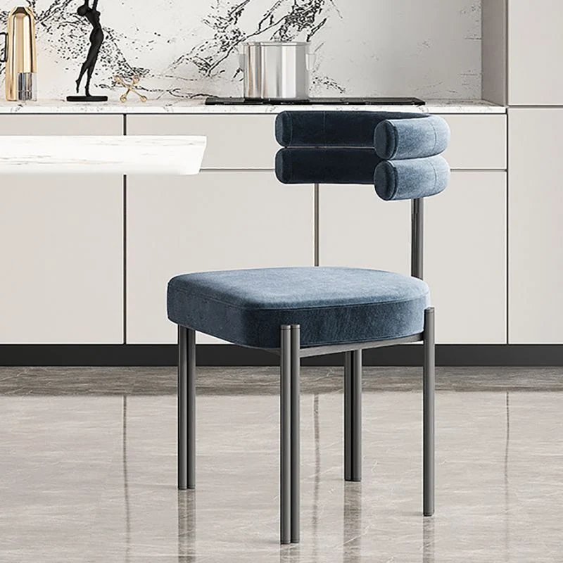 Sedia da pranzo industriale velluto con schienale aperto, sedia laterale da pranzo per uso ristorante Clearhalo