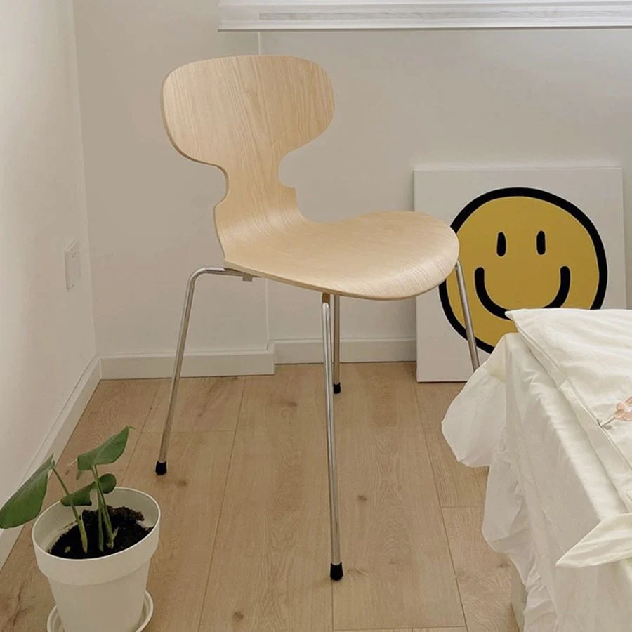 Sedia da pranzo larga 19,29 pollici per interni legno con sedia laterale stile moderno Clearhalo