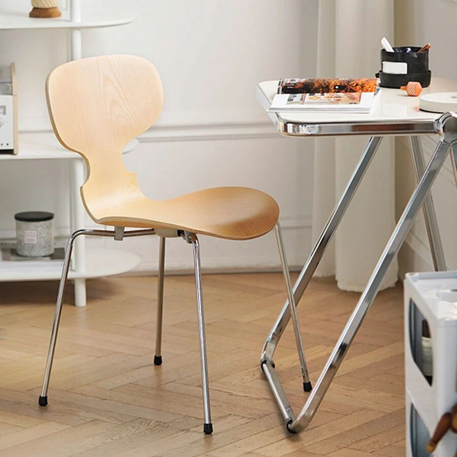 Sedia da pranzo larga 19,29 pollici per interni legno con sedia laterale stile moderno Clearhalo
