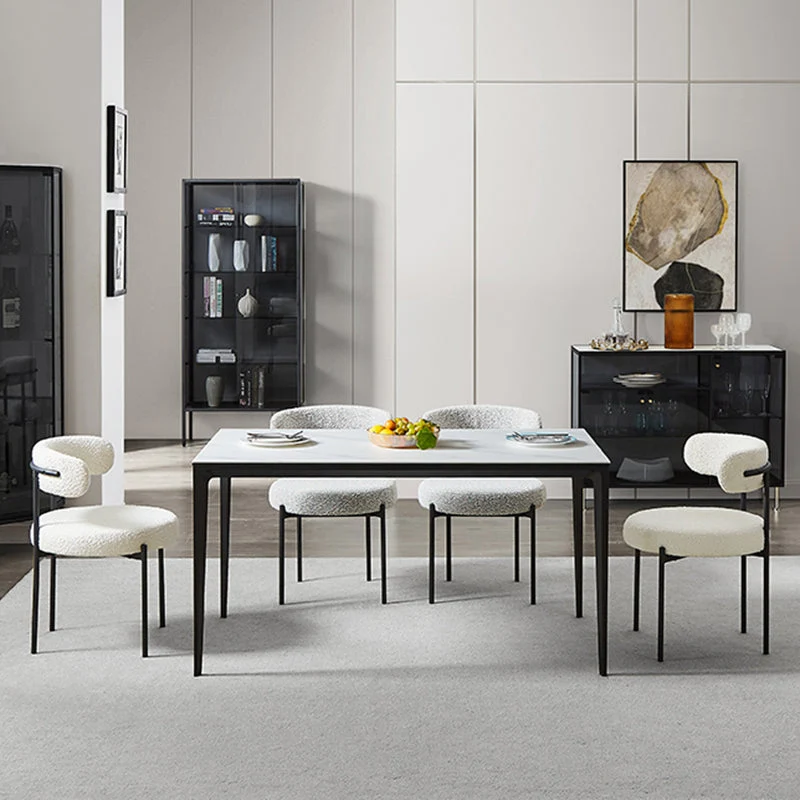 Sedia da pranzo laterale con schienale aperto Sedie da pranzo contemporanee senza braccioli Clearhalo