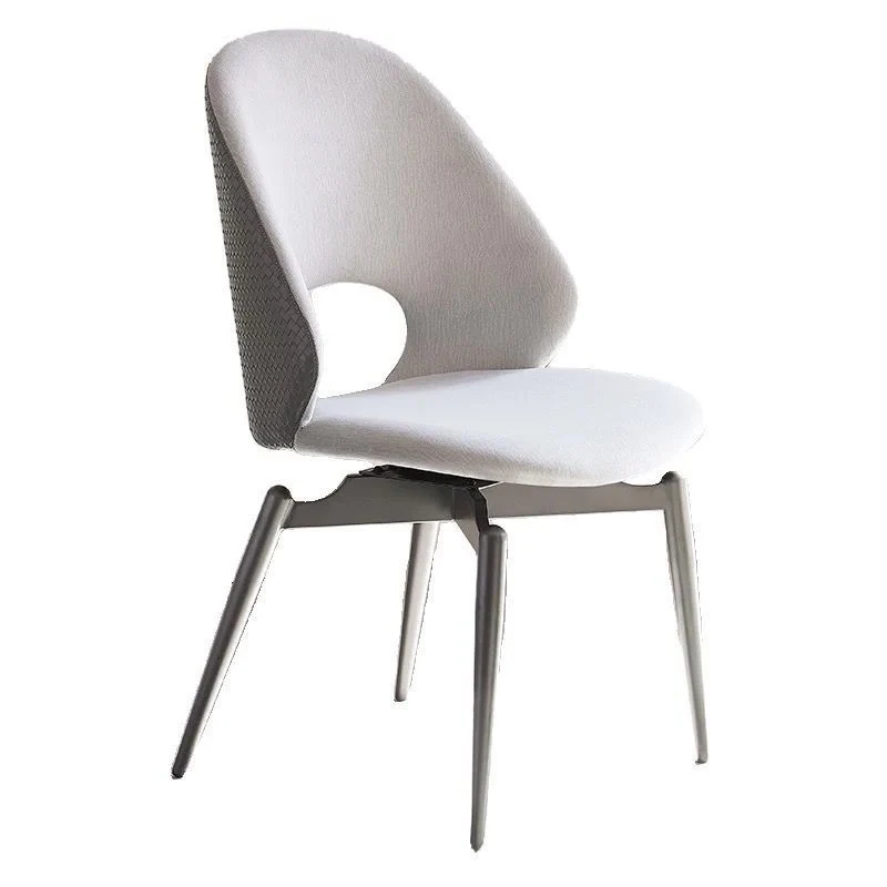 Sedia da pranzo laterale con schienale aperto Sedia moderna per interni ed esterni con base metallo Clearhalo
