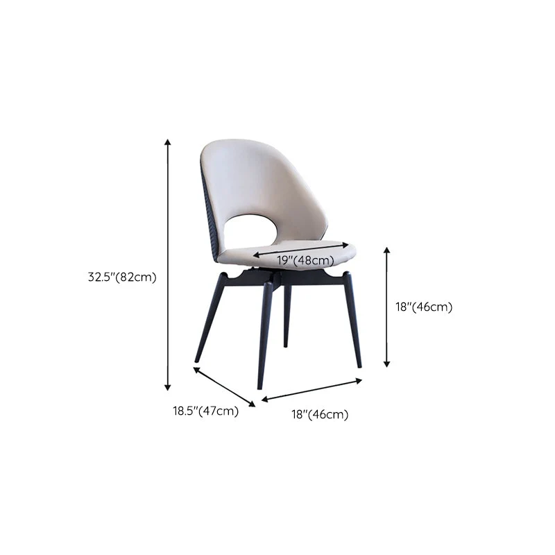 Sedia da pranzo laterale con schienale aperto Sedia moderna per interni ed esterni con base metallo Clearhalo