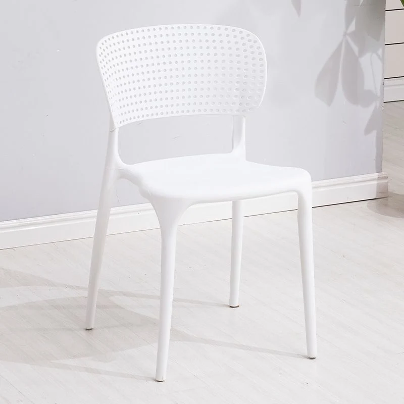 Sedia da pranzo laterale con schienale aperto Sedia da pranzo senza braccioli plastica impilabile Clearhalo