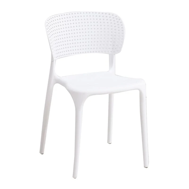 Sedia da pranzo laterale con schienale aperto Sedia da pranzo senza braccioli plastica impilabile Clearhalo