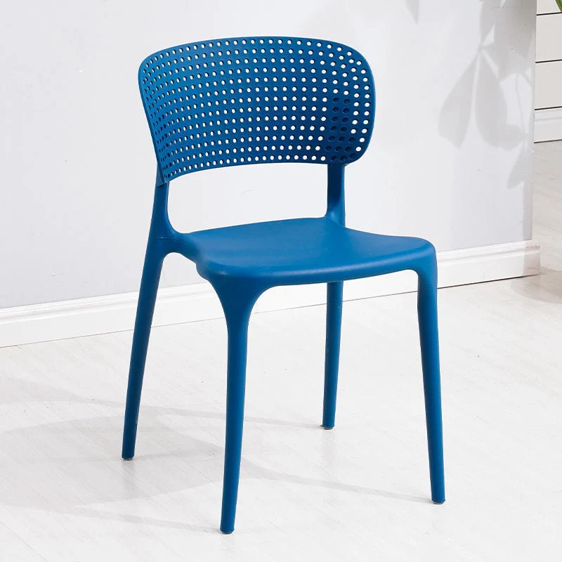 Sedia da pranzo laterale con schienale aperto Sedia da pranzo senza braccioli plastica impilabile Clearhalo