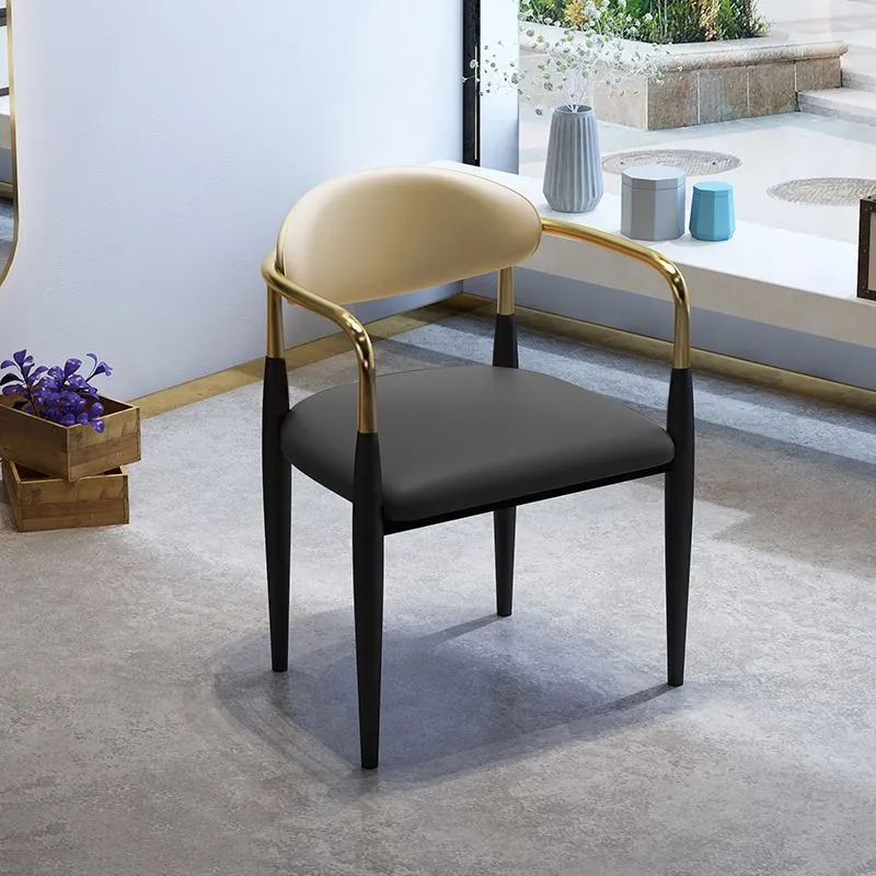 Sedia da pranzo laterale ecopelle Sedia da pranzo laterale con schienale aperto per la casa Clearhalo