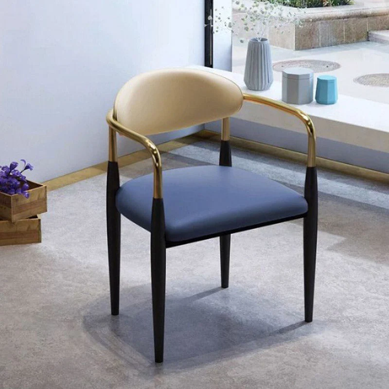Sedia da pranzo laterale ecopelle Sedia da pranzo laterale con schienale aperto per la casa Clearhalo