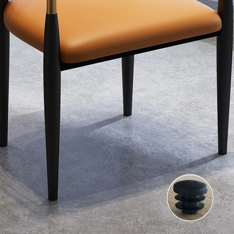 Sedia da pranzo laterale ecopelle Sedia da pranzo laterale con schienale aperto per la casa Clearhalo