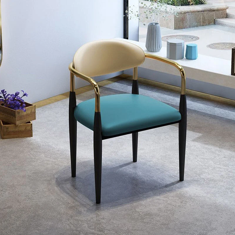 Sedia da pranzo laterale ecopelle Sedia da pranzo laterale con schienale aperto per la casa Clearhalo