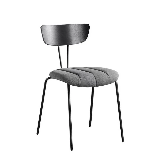 Sedia da pranzo laterale imbottita senza braccioli stile industriale con schienale aperto (set di 2) Clearhalo