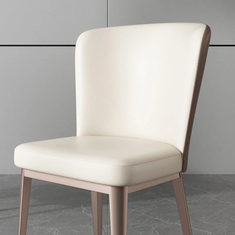Sedia da pranzo laterale imbottita senza braccioli, con schienale alto, beige Clearhalo