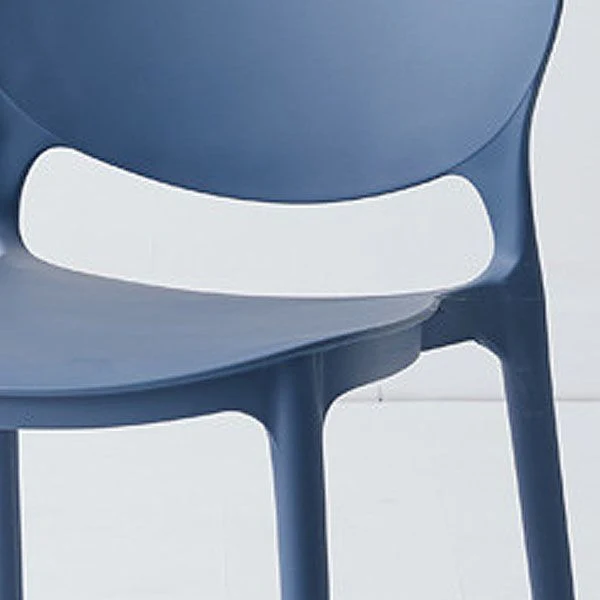 Sedia da pranzo laterale impilabile plastica stile moderno con schienale aperto (set di 4) Clearhalo