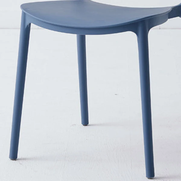 Sedia da pranzo laterale impilabile plastica stile moderno con schienale aperto (set di 4) Clearhalo
