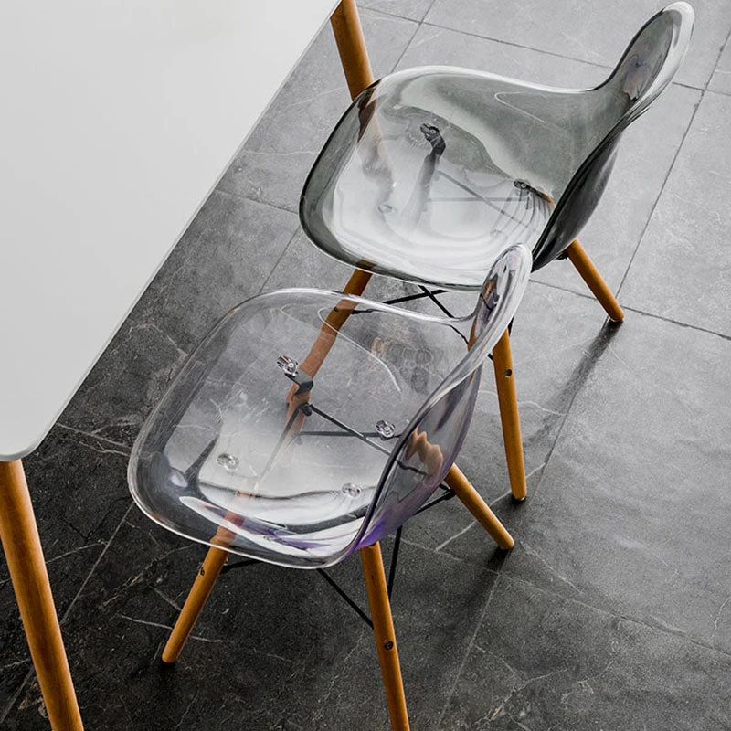 Sedia da pranzo laterale legno nordico Sedia da pranzo senza braccioli con schienale massiccio per ristorante Clearhalo