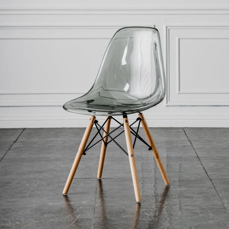 Sedia da pranzo laterale legno nordico Sedia da pranzo senza braccioli con schienale massiccio per ristorante Clearhalo