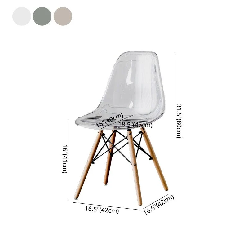 Sedia da pranzo laterale legno nordico Sedia da pranzo senza braccioli con schienale massiccio per ristorante Clearhalo