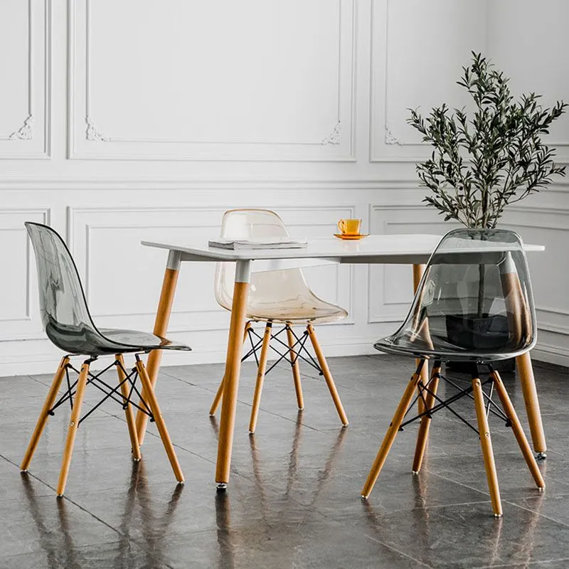 Sedia da pranzo laterale legno nordico Sedia da pranzo senza braccioli con schienale massiccio per ristorante Clearhalo