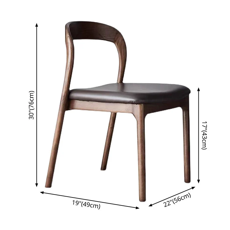 Sedia da pranzo laterale legno stile fattoria, sedia senza braccioli con schienale massiccio per uso domestico Clearhalo