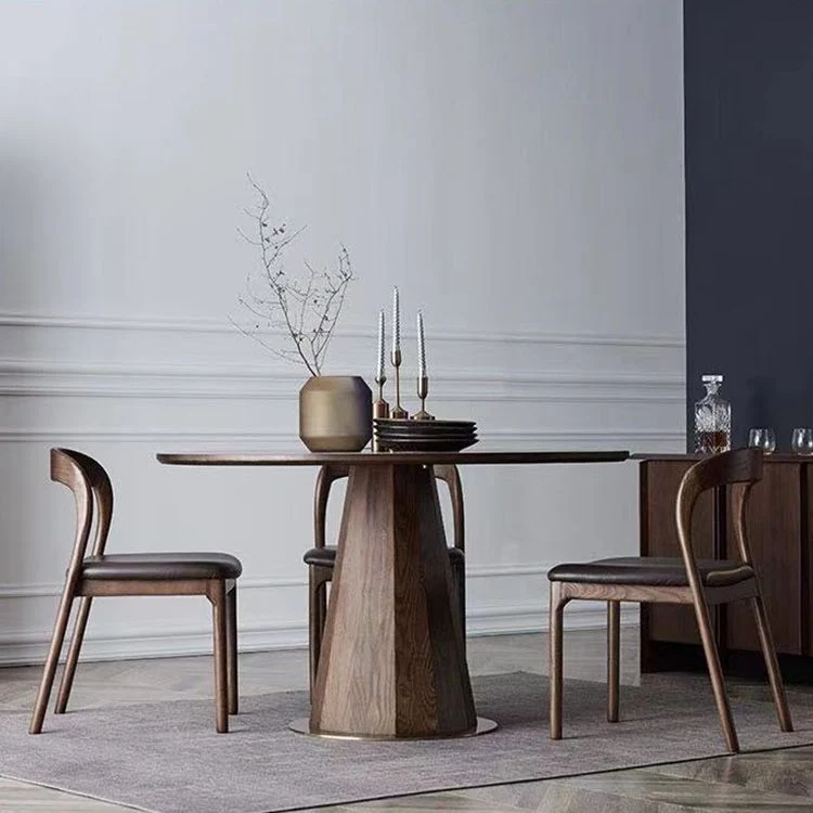 Sedia da pranzo laterale legno stile fattoria, sedia senza braccioli con schienale massiccio per uso domestico Clearhalo