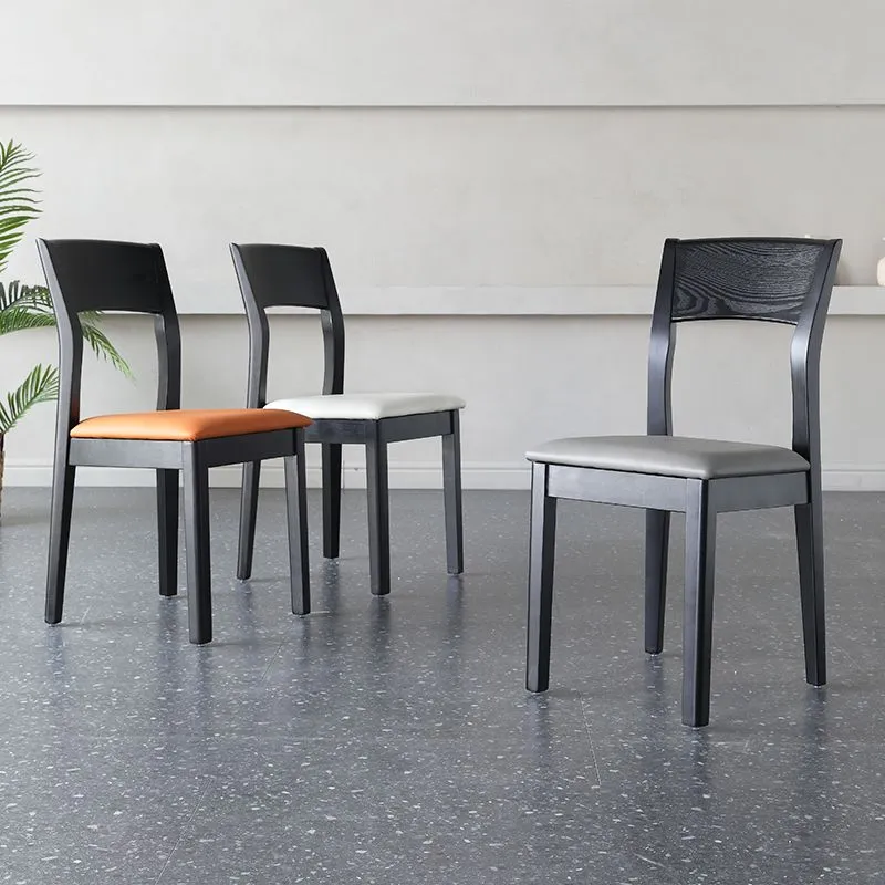 Sedia da pranzo laterale moderna legno da 16'' con schienale ampio aperto per uso domestico Clearhalo