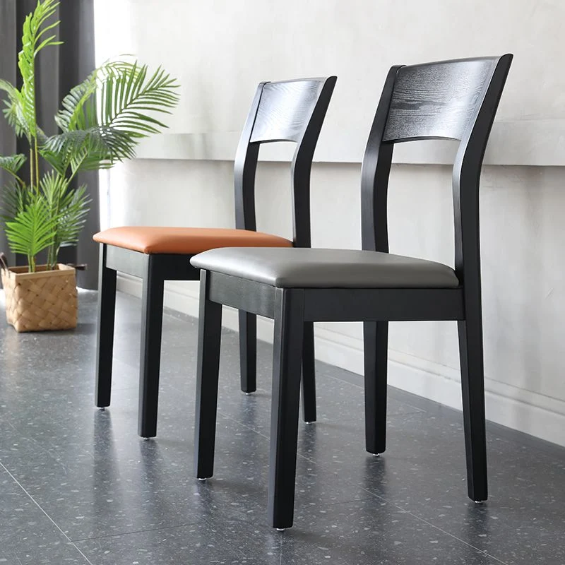 Sedia da pranzo laterale moderna legno da 16'' con schienale ampio aperto per uso domestico Clearhalo