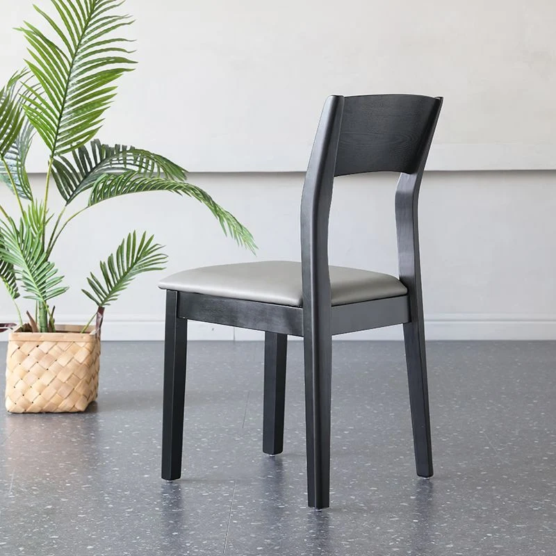 Sedia da pranzo laterale moderna legno da 16'' con schienale ampio aperto per uso domestico Clearhalo