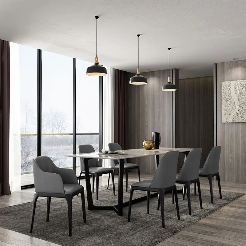 Sedia da pranzo laterale moderna pelle quadrata per cucina con gambe legno Clearhalo