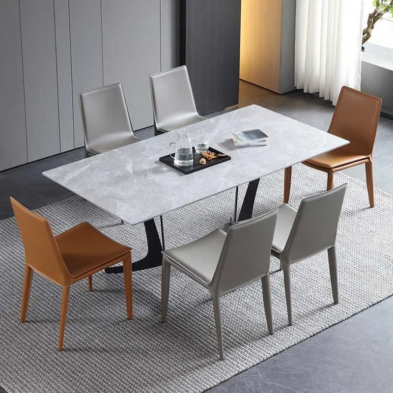 Sedia da pranzo laterale Parson da cucina pelle PU contemporanea Clearhalo