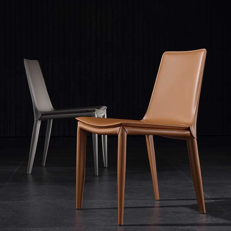 Sedia da pranzo laterale Parson da cucina pelle PU contemporanea Clearhalo