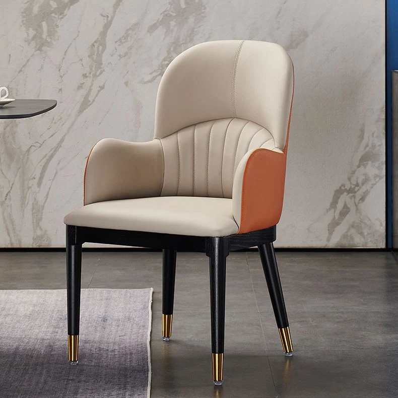 Sedia da pranzo laterale pelle dal design contemporaneo, con schienale massiccio, per uso domestico Clearhalo