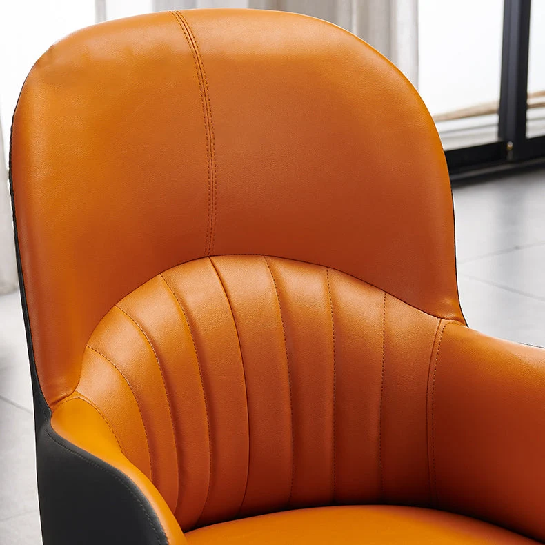 Sedia da pranzo laterale pelle dal design contemporaneo, con schienale massiccio, per uso domestico Clearhalo