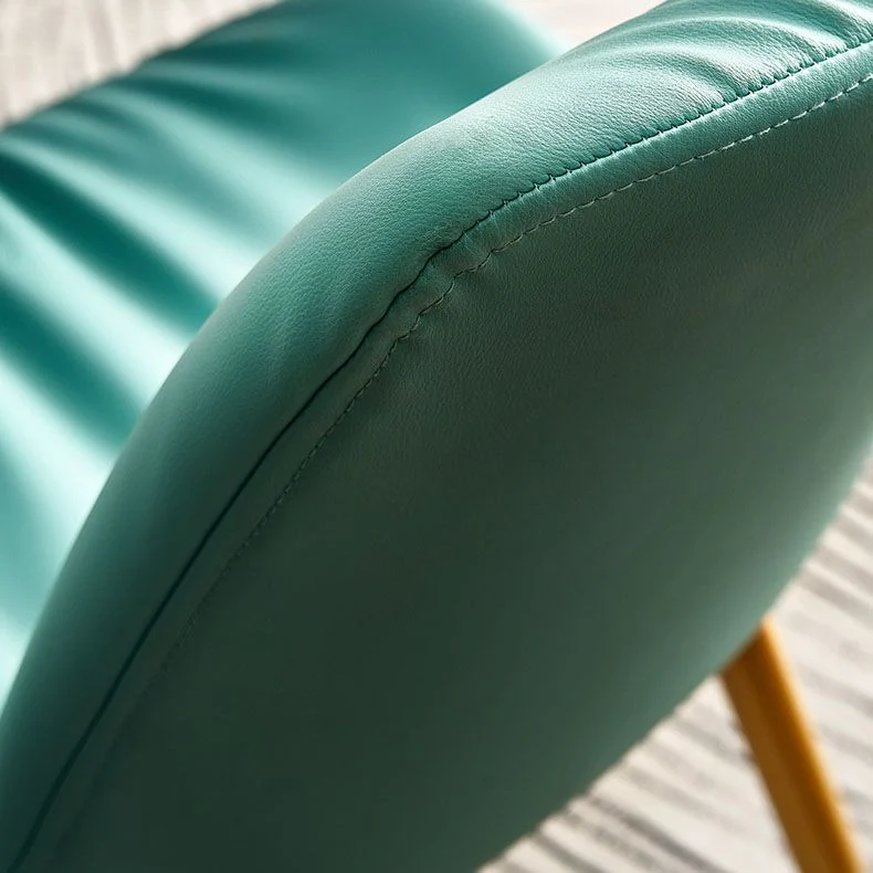 Sedia da pranzo laterale pelle dal design scandinavo per la casa, sedia con schienale massiccio senza braccioli Clearhalo