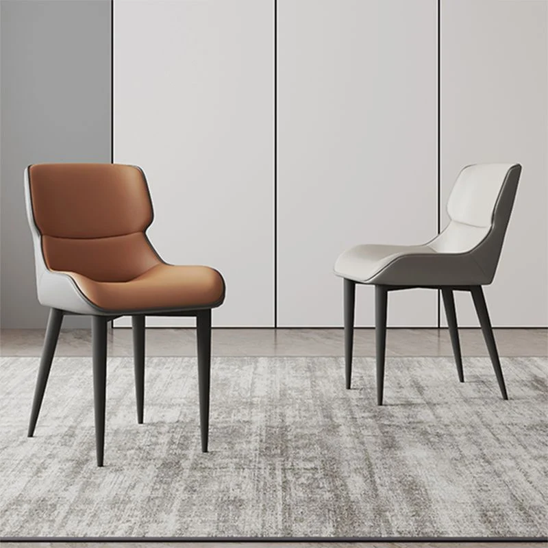 Sedia da pranzo laterale pelle moderna e semplice per soggiorno Clearhalo
