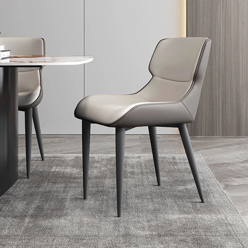 Sedia da pranzo laterale pelle moderna e semplice per soggiorno Clearhalo